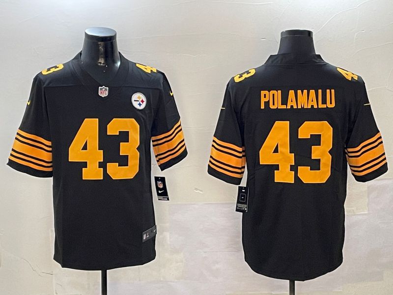Men Pittsburgh Steelers #43 Polamalu Black 2024 Nike Limited NFL Jersey style 0102